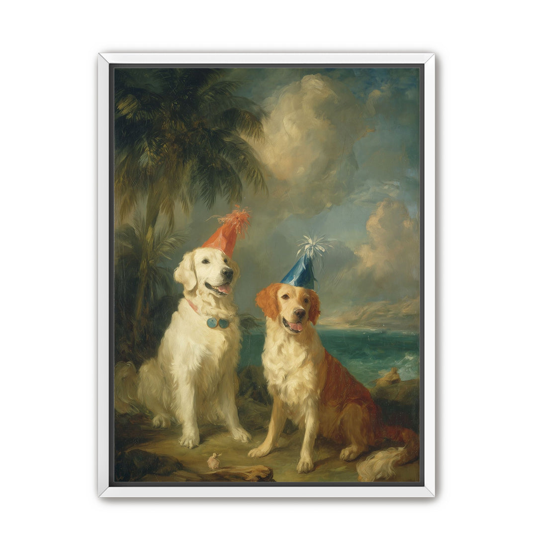 Party hats by the sea
