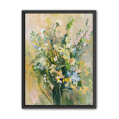 Wildflowers within pale light