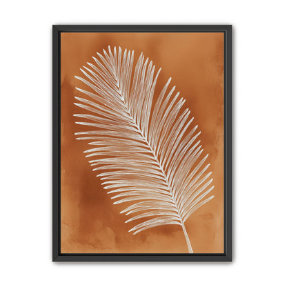 Palm frond in white ink