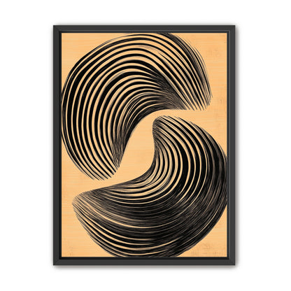 Black spiral on tan ground