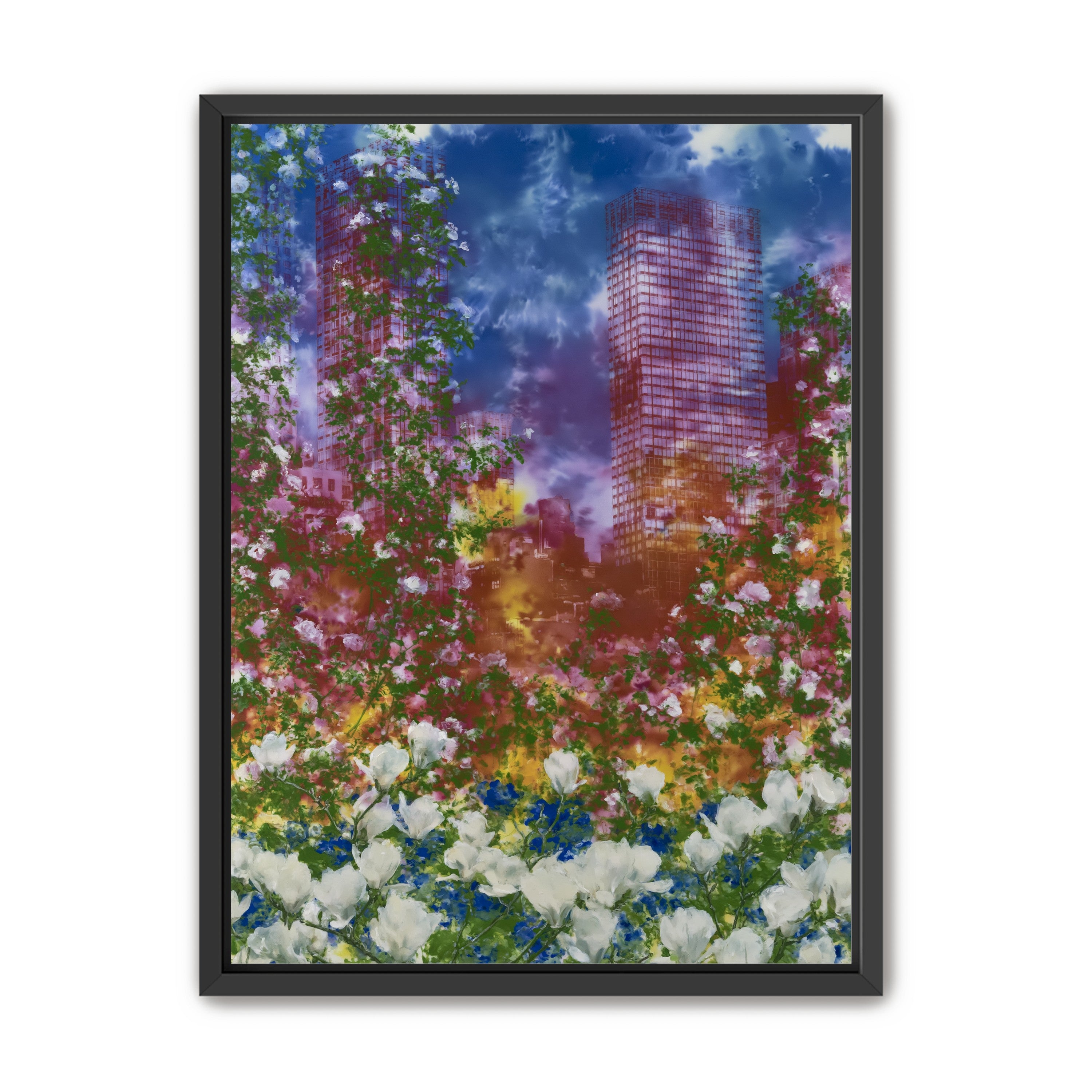 Flowers before storm towers