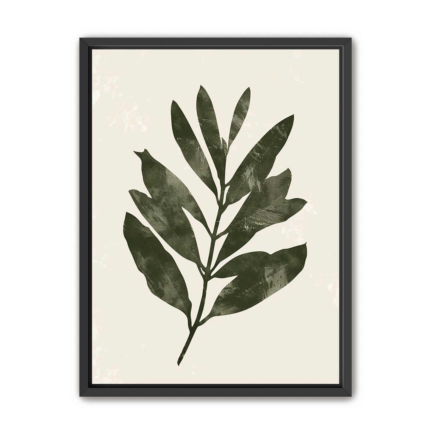 Still branch on pale paper