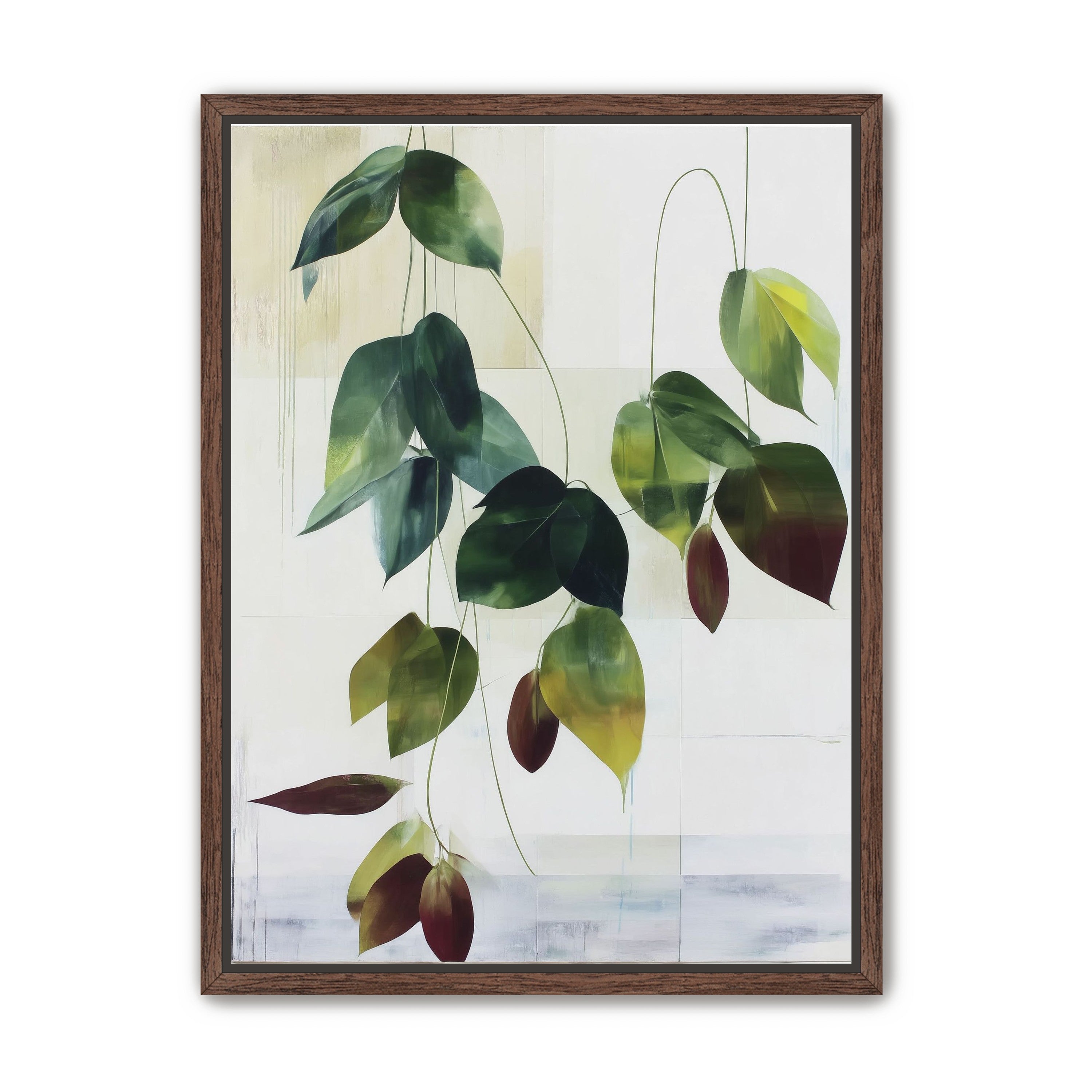 Leaves suspended in quiet air