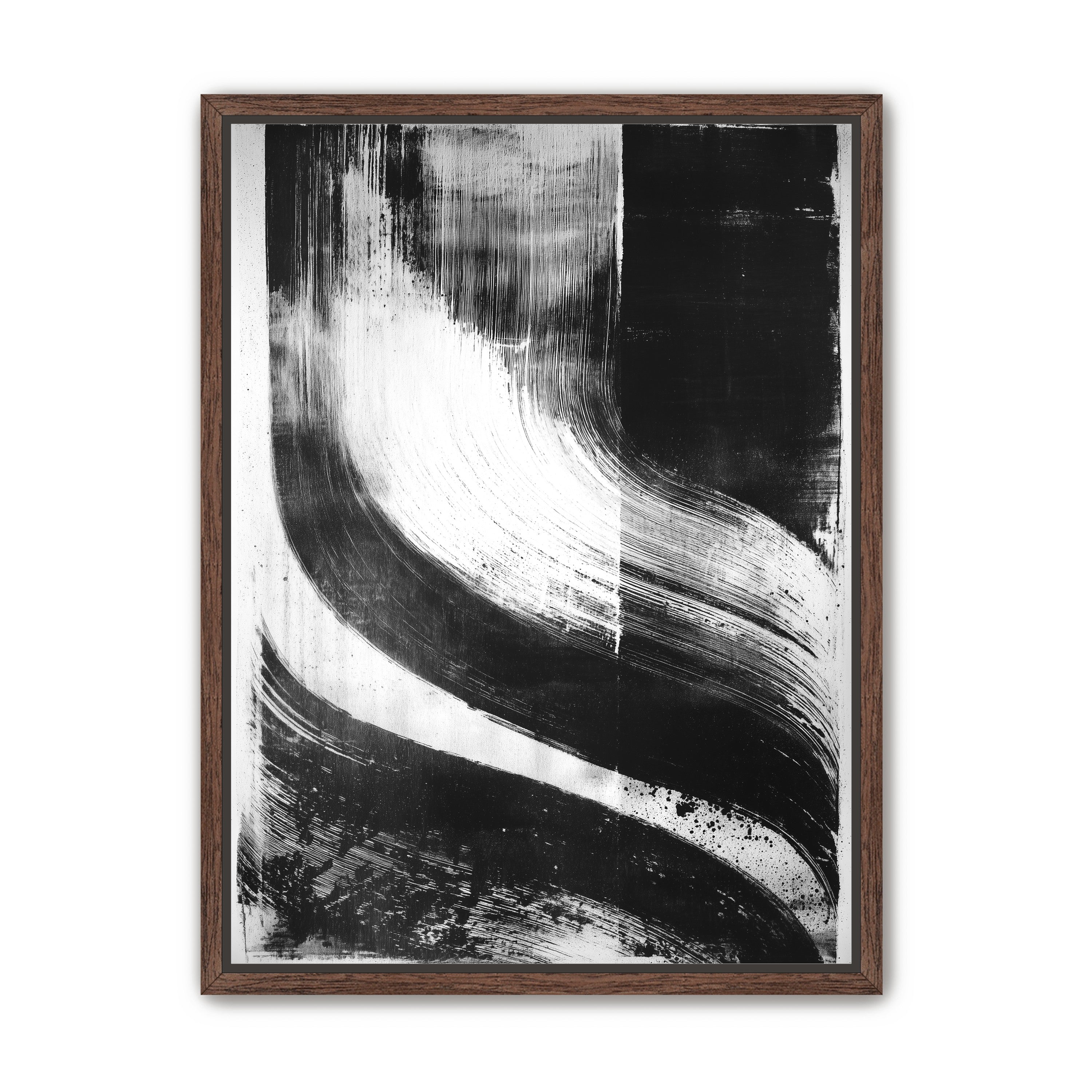 Scraped arcs in black ink