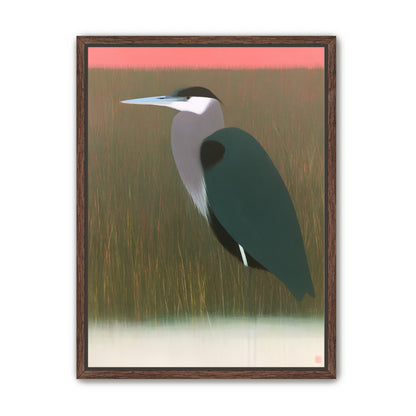 Heron in pink dusk