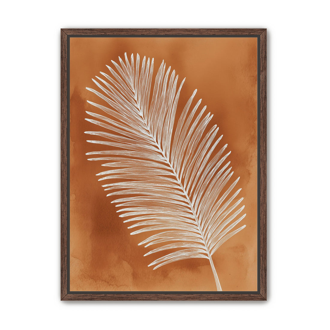 Palm frond in white ink