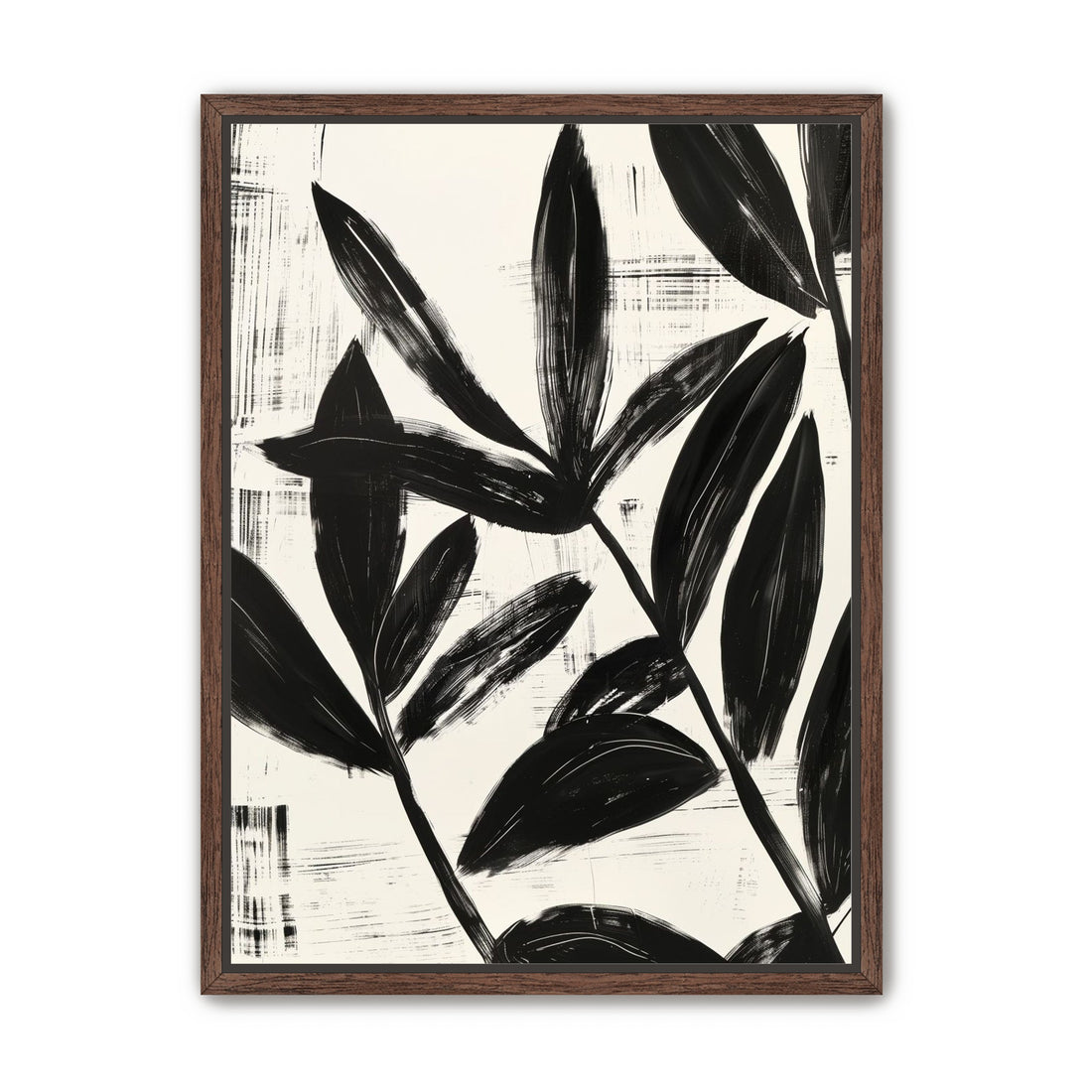 Black leaves on white grain
