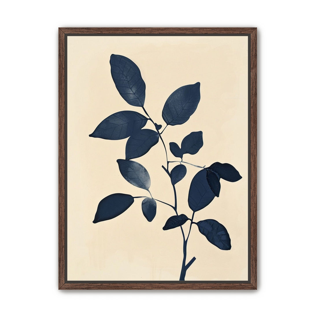 Indigo leaves on cream