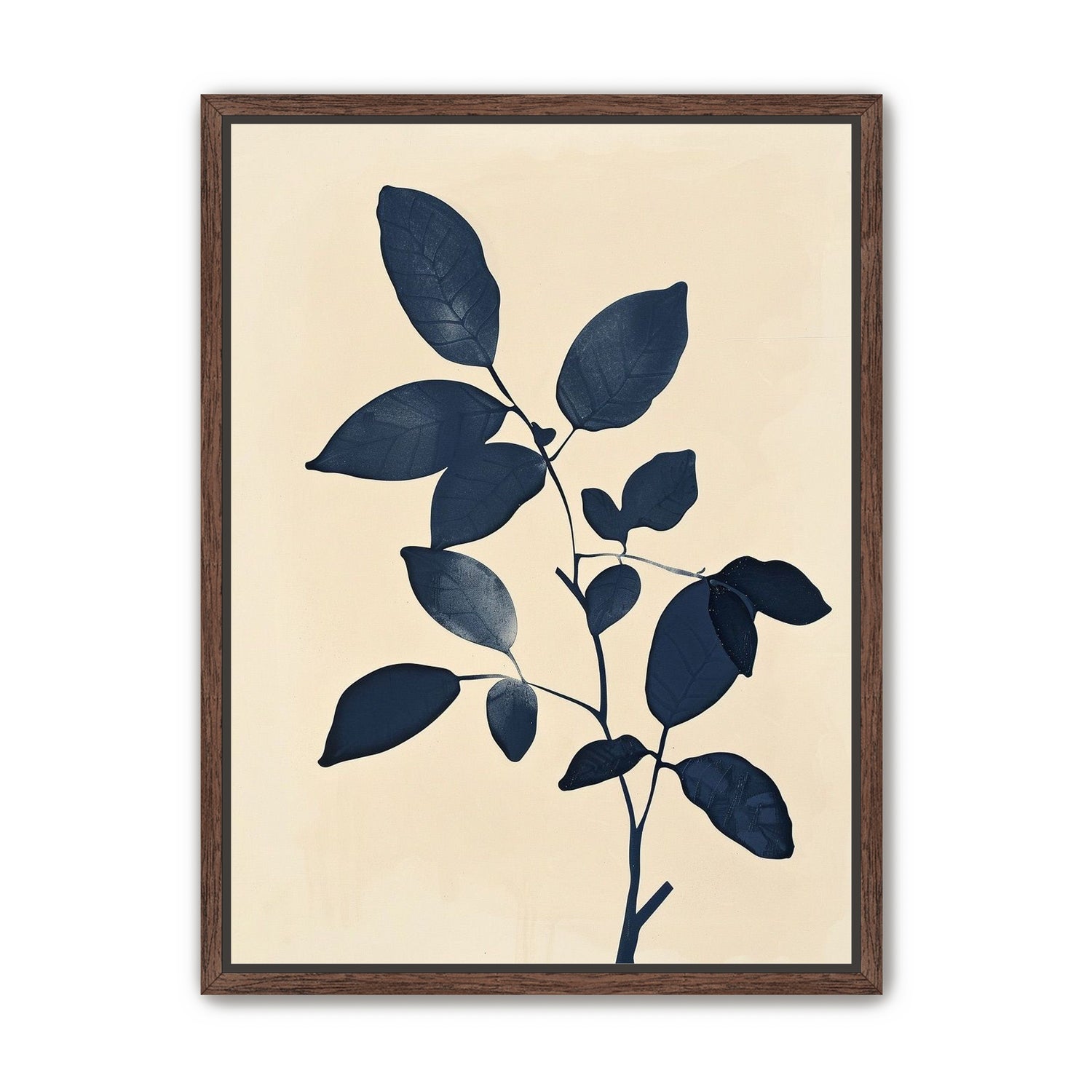 Indigo leaves on cream
