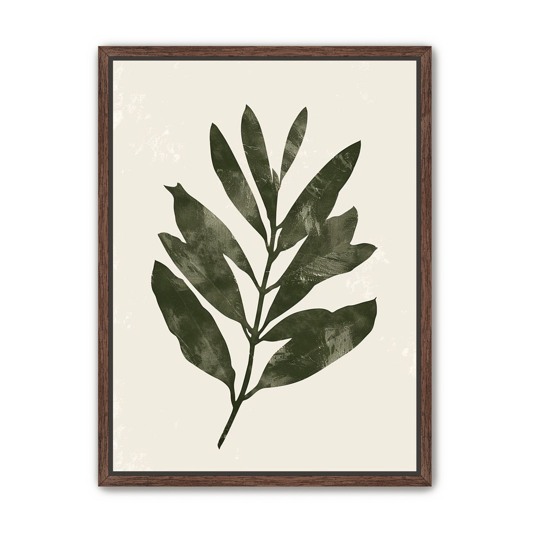 Still branch on pale paper