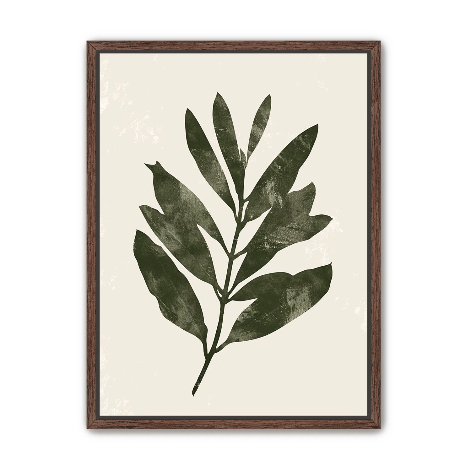 Still branch on pale paper