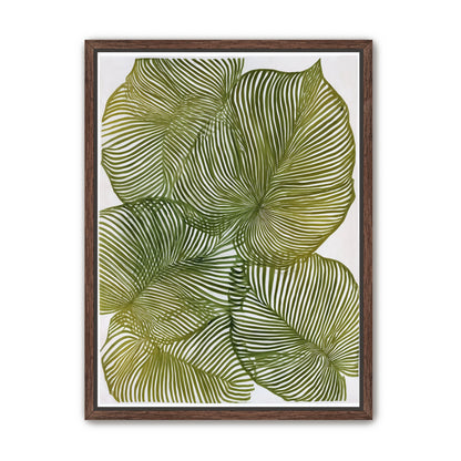 Palm leaves pressed together