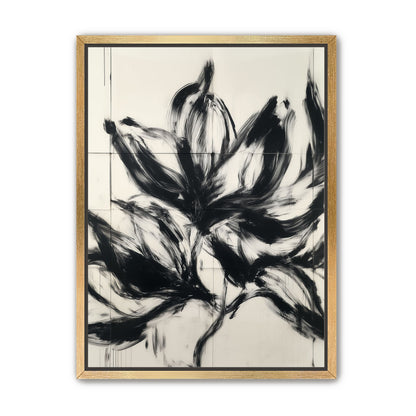 Black petals on pale grid