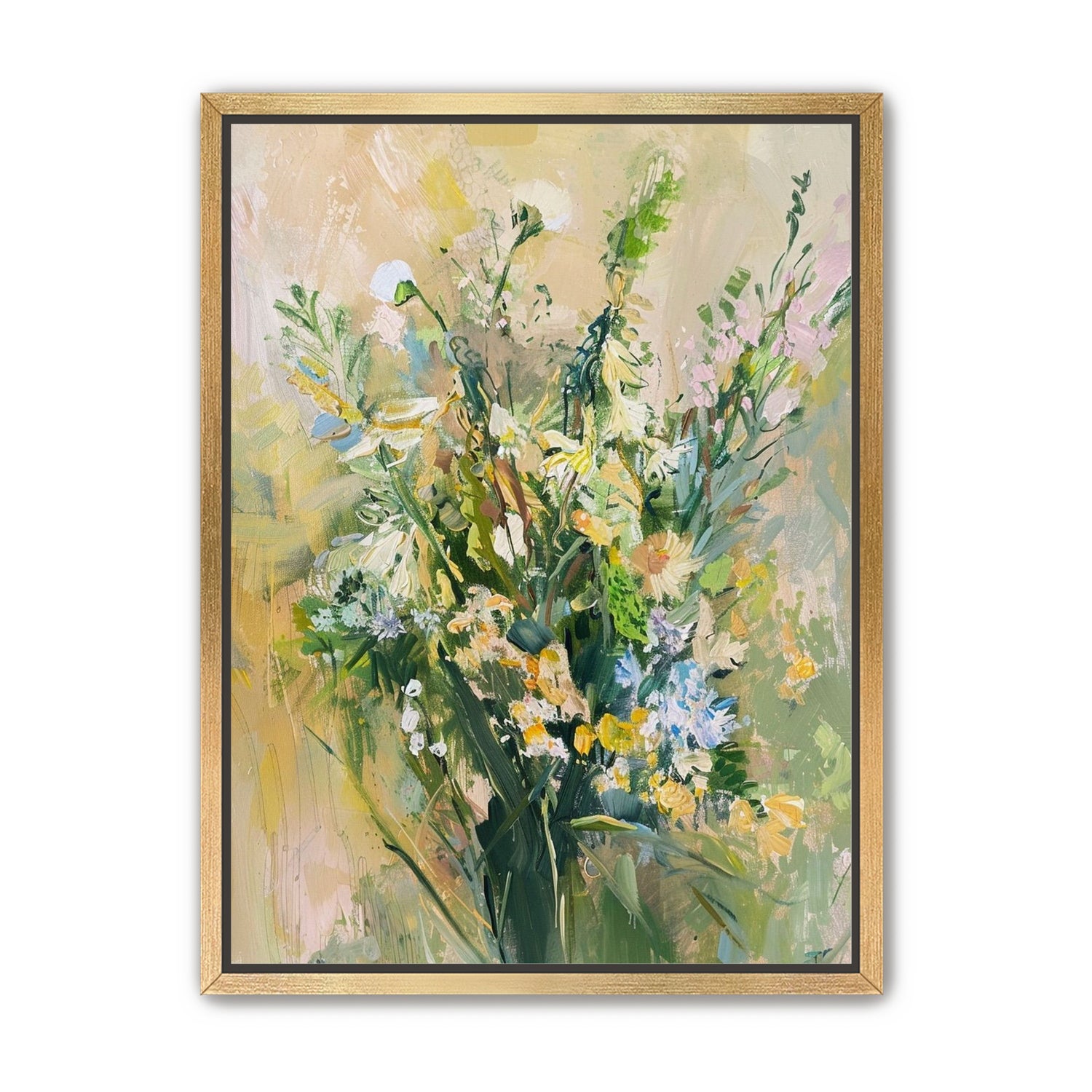 Wildflowers within pale light
