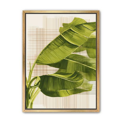 Banana leaves against the grid