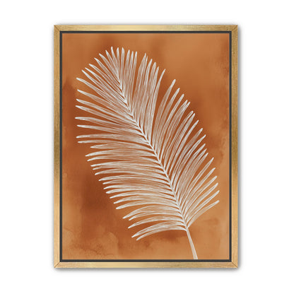 Palm frond in white ink