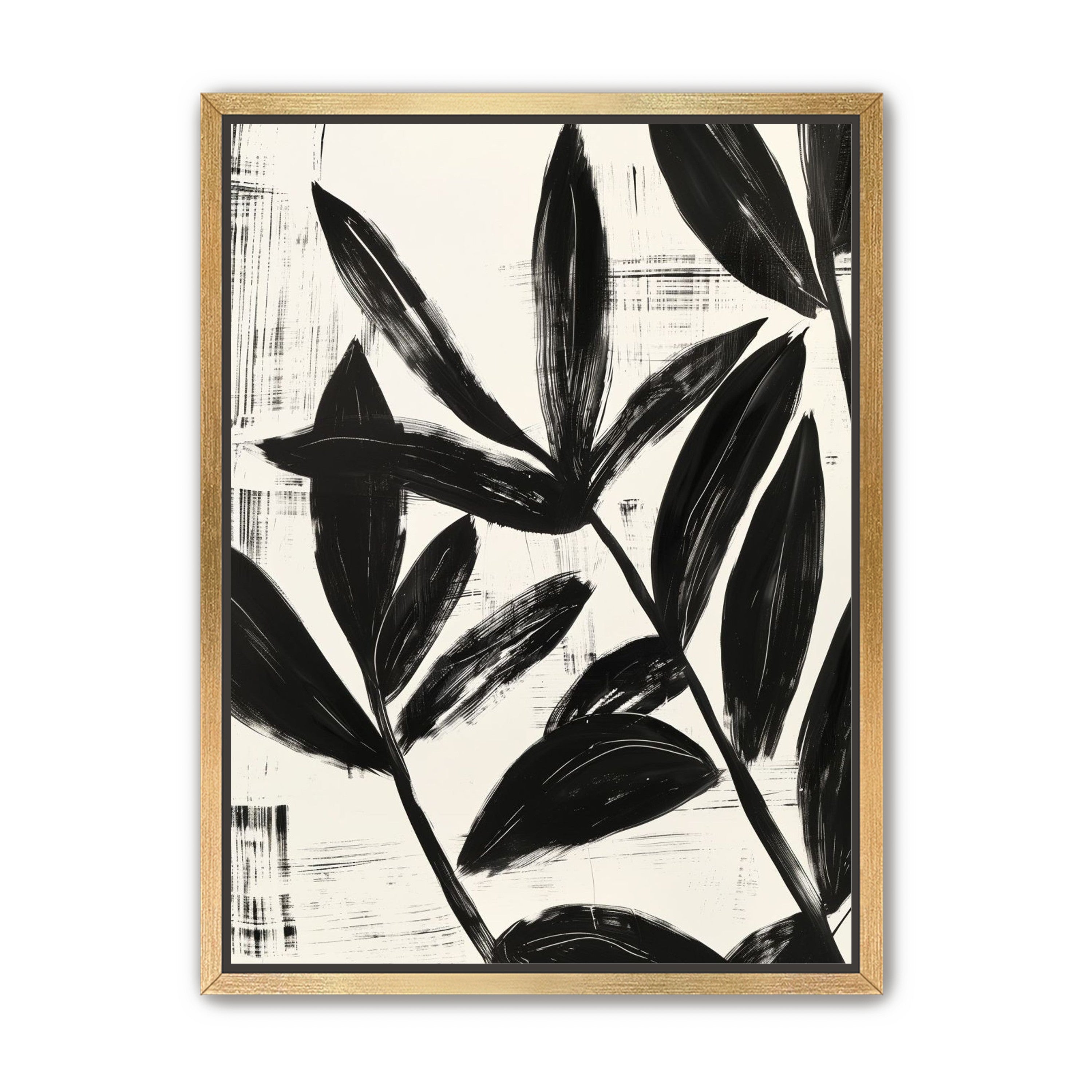 Black leaves on white grain