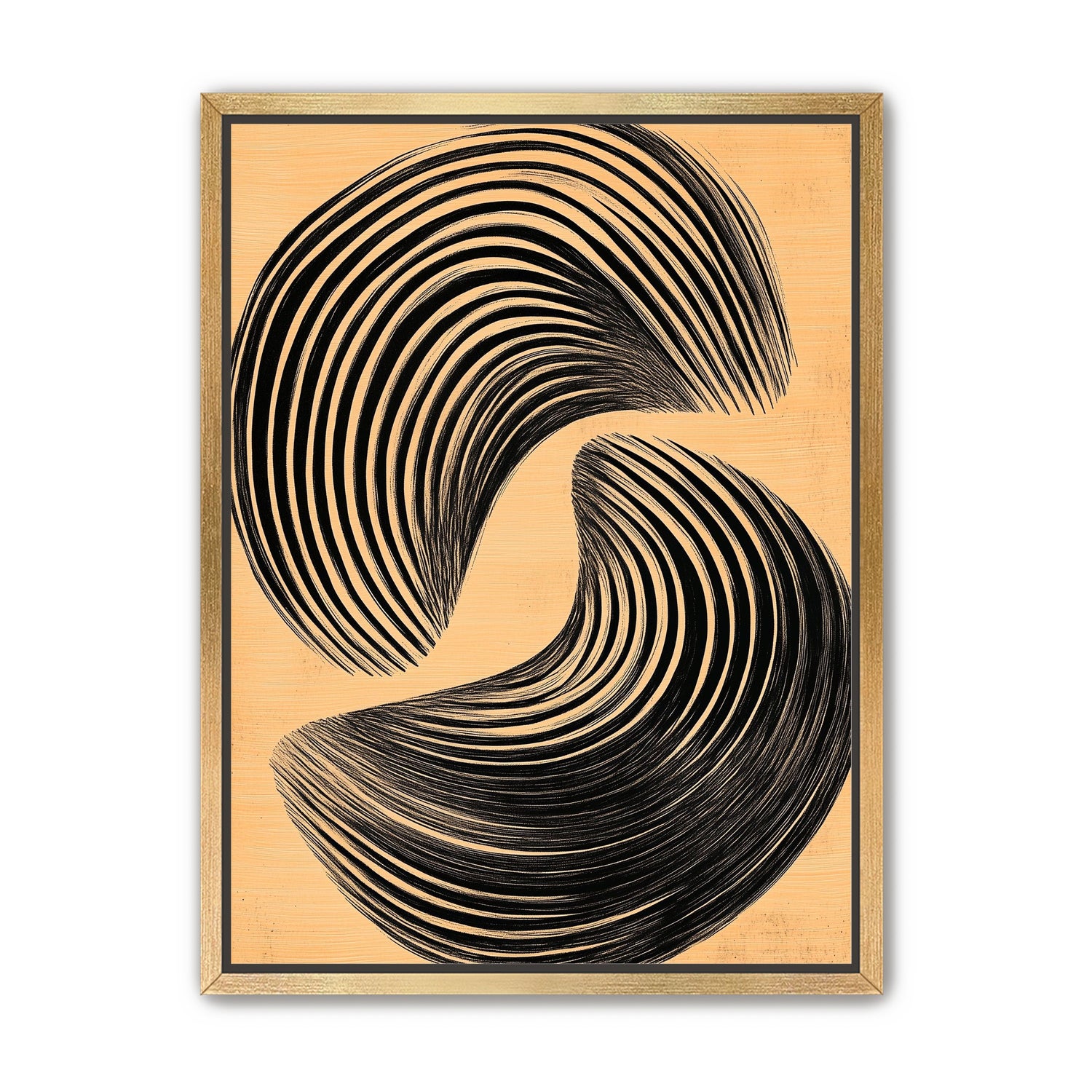 Black spiral on tan ground