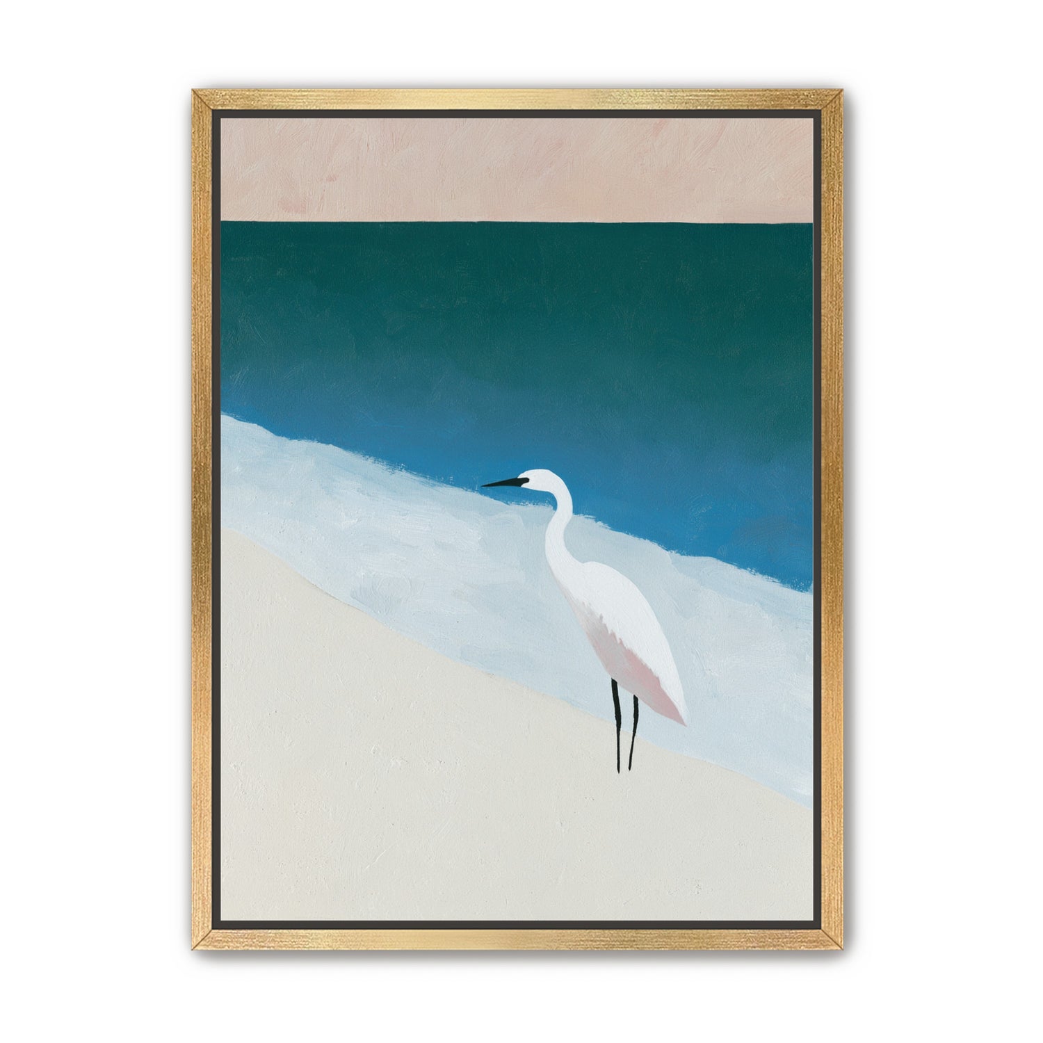 White egret at the shoreline