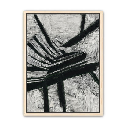 Black cuts through white grain