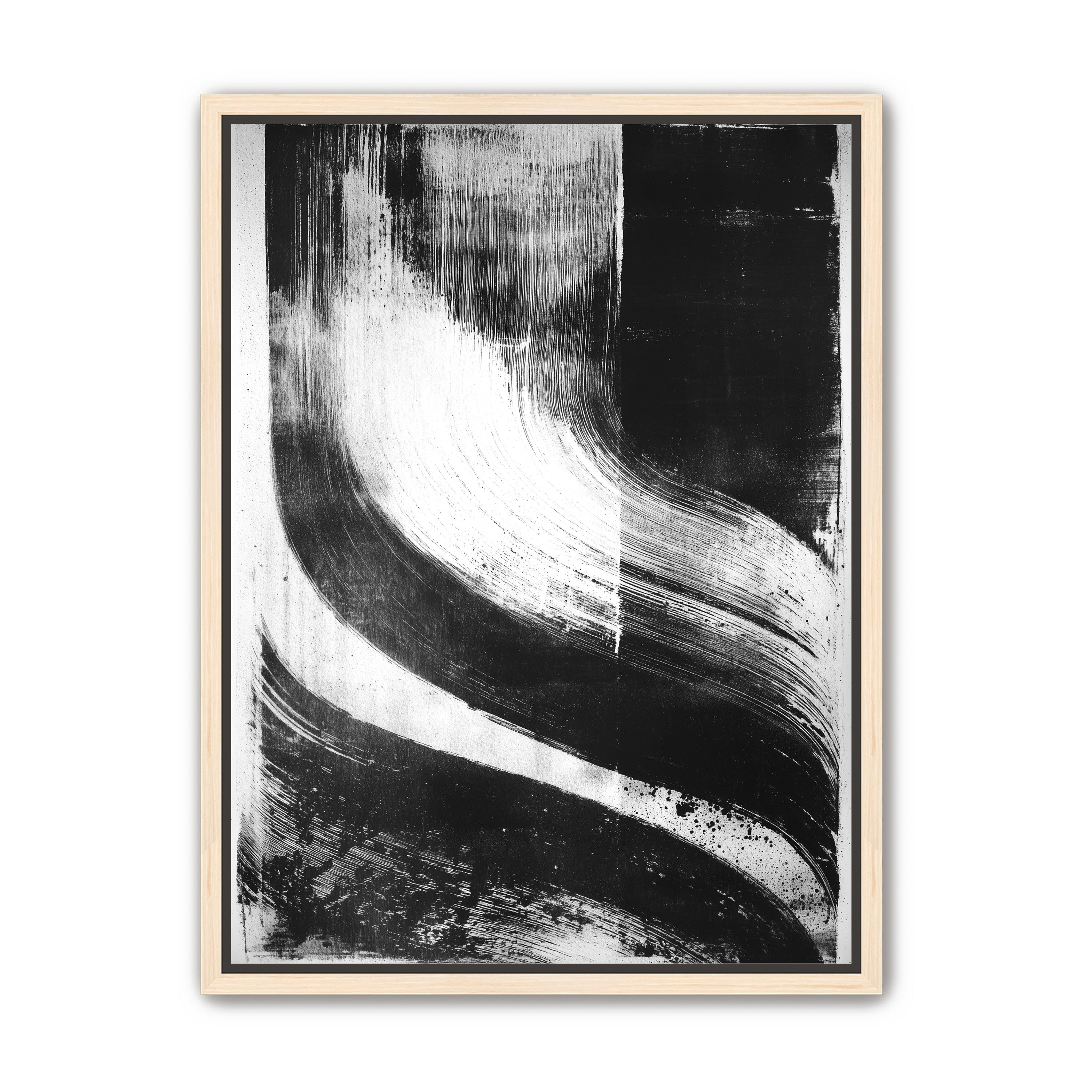 Scraped arcs in black ink