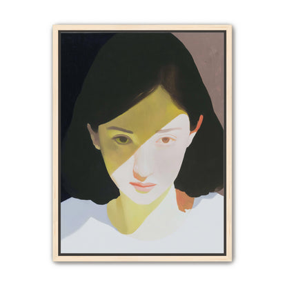 Yellow light across her face