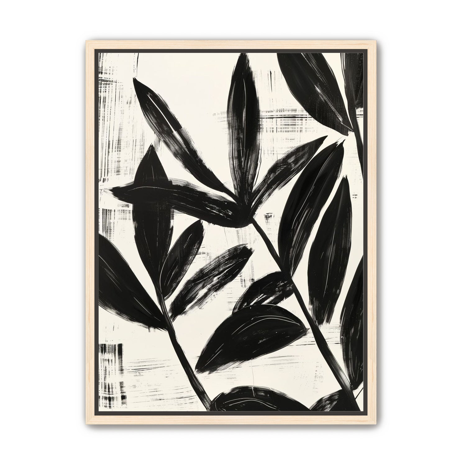 Black leaves on white grain