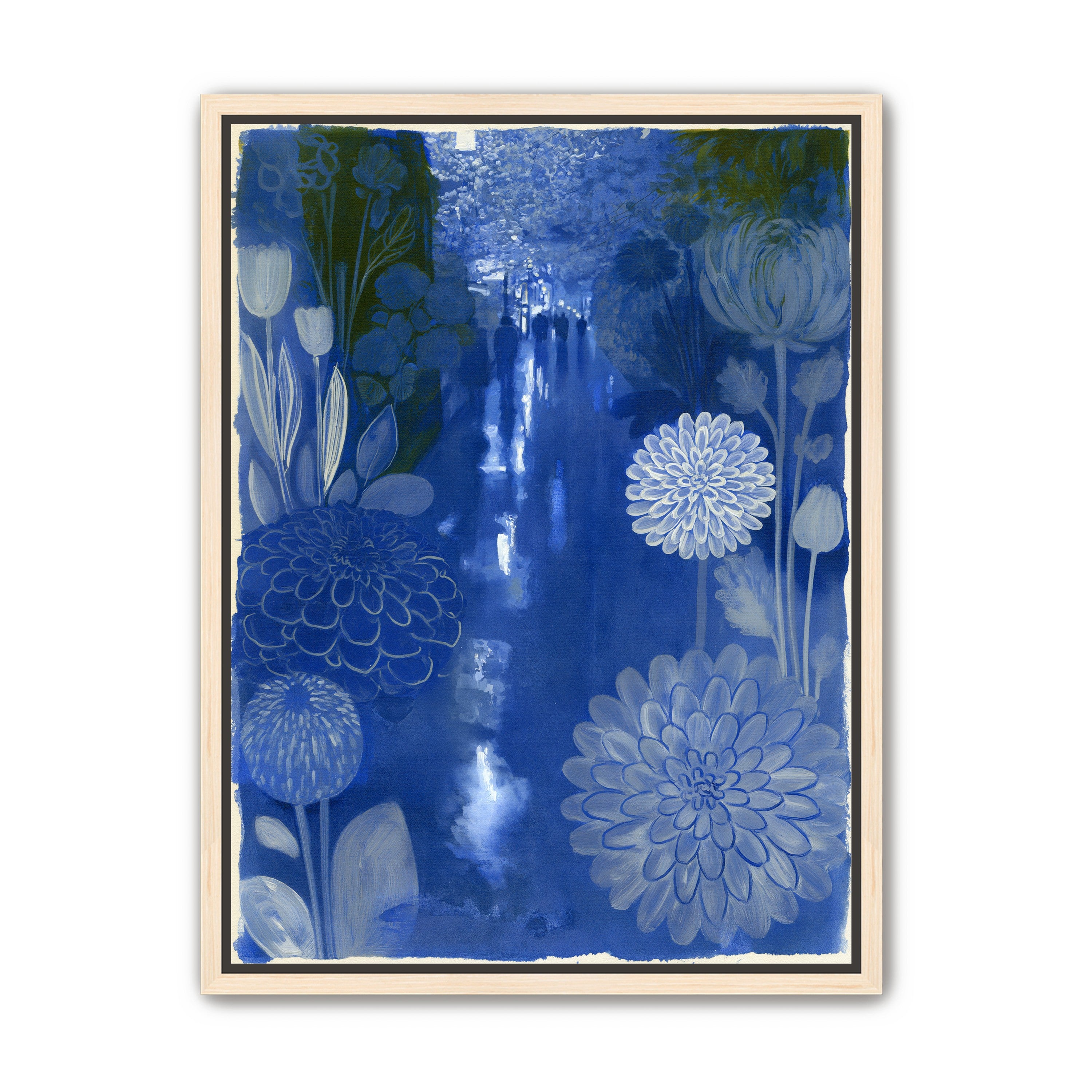Blue garden night walk