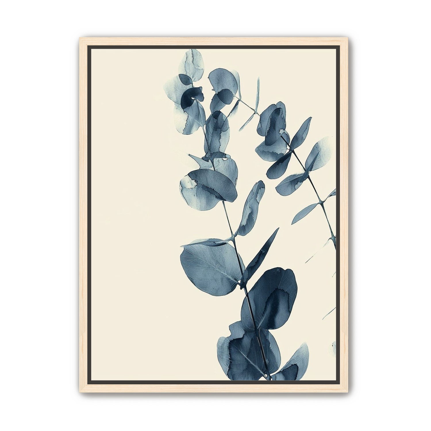 Blue eucalyptus on paper