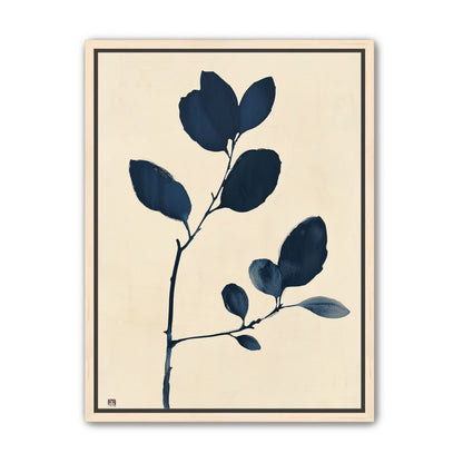 Ink leaves on bare stem