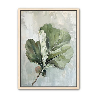Green leaves in pale wash