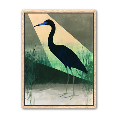 Blue beak in green light