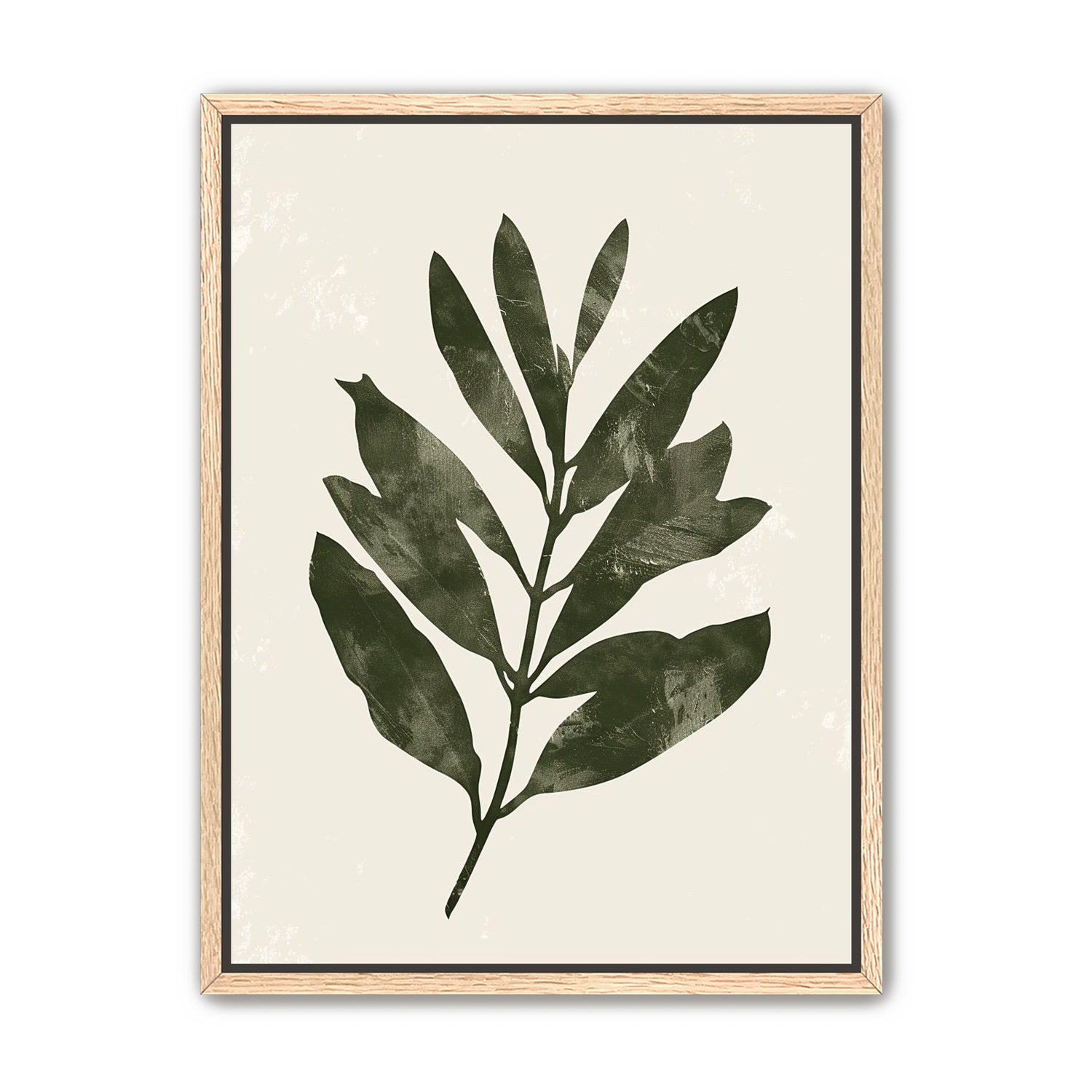 Still branch on pale paper