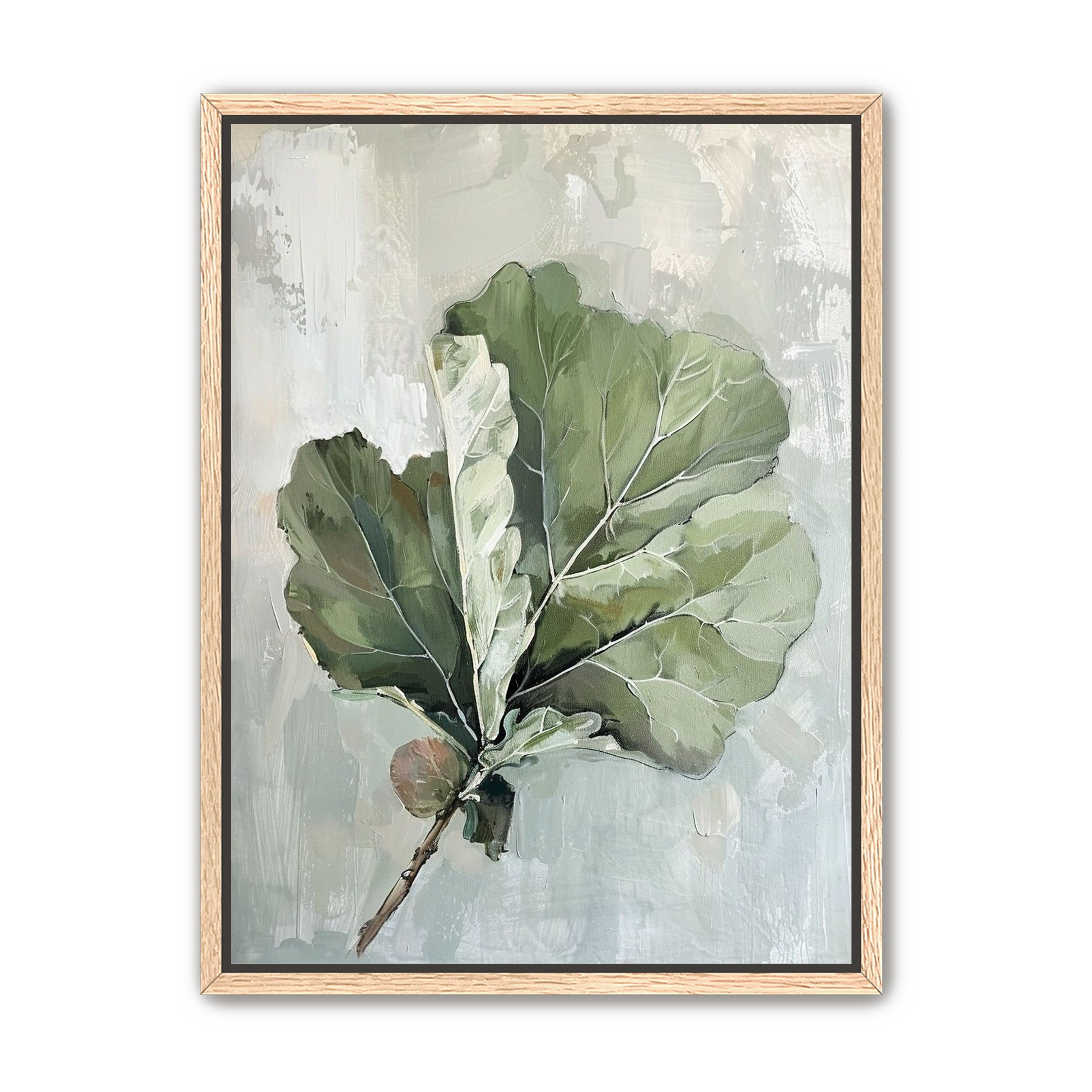 Green leaves in pale wash