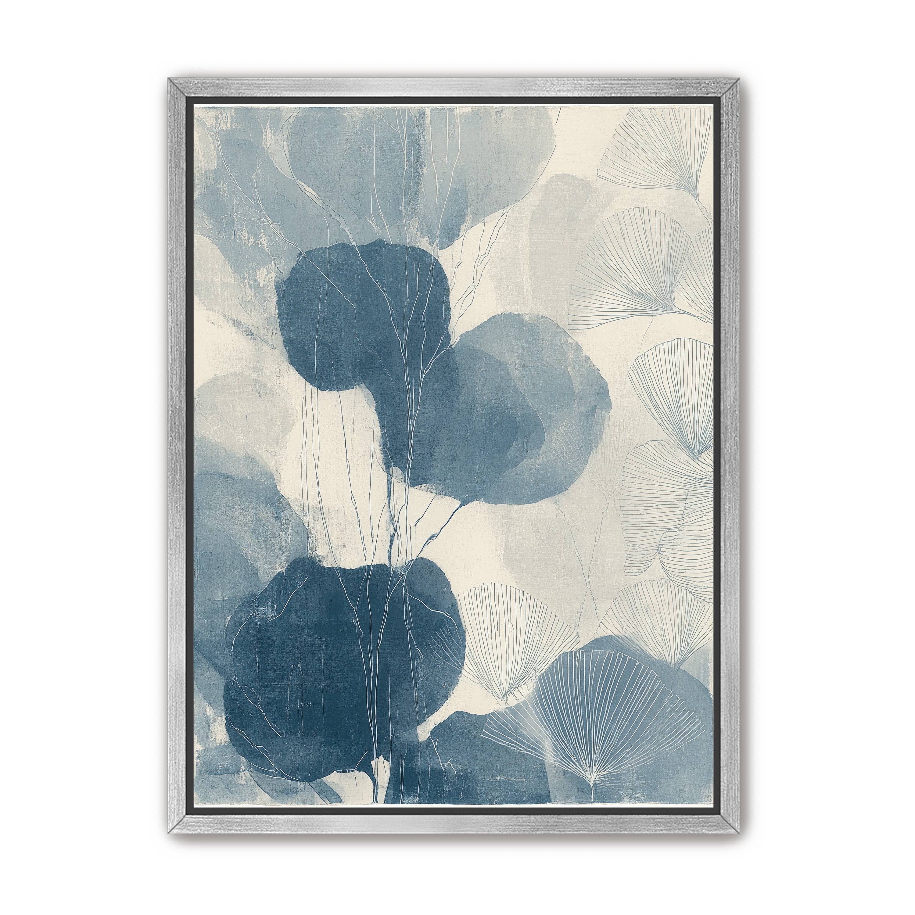 Ginkgo fans among round leaves