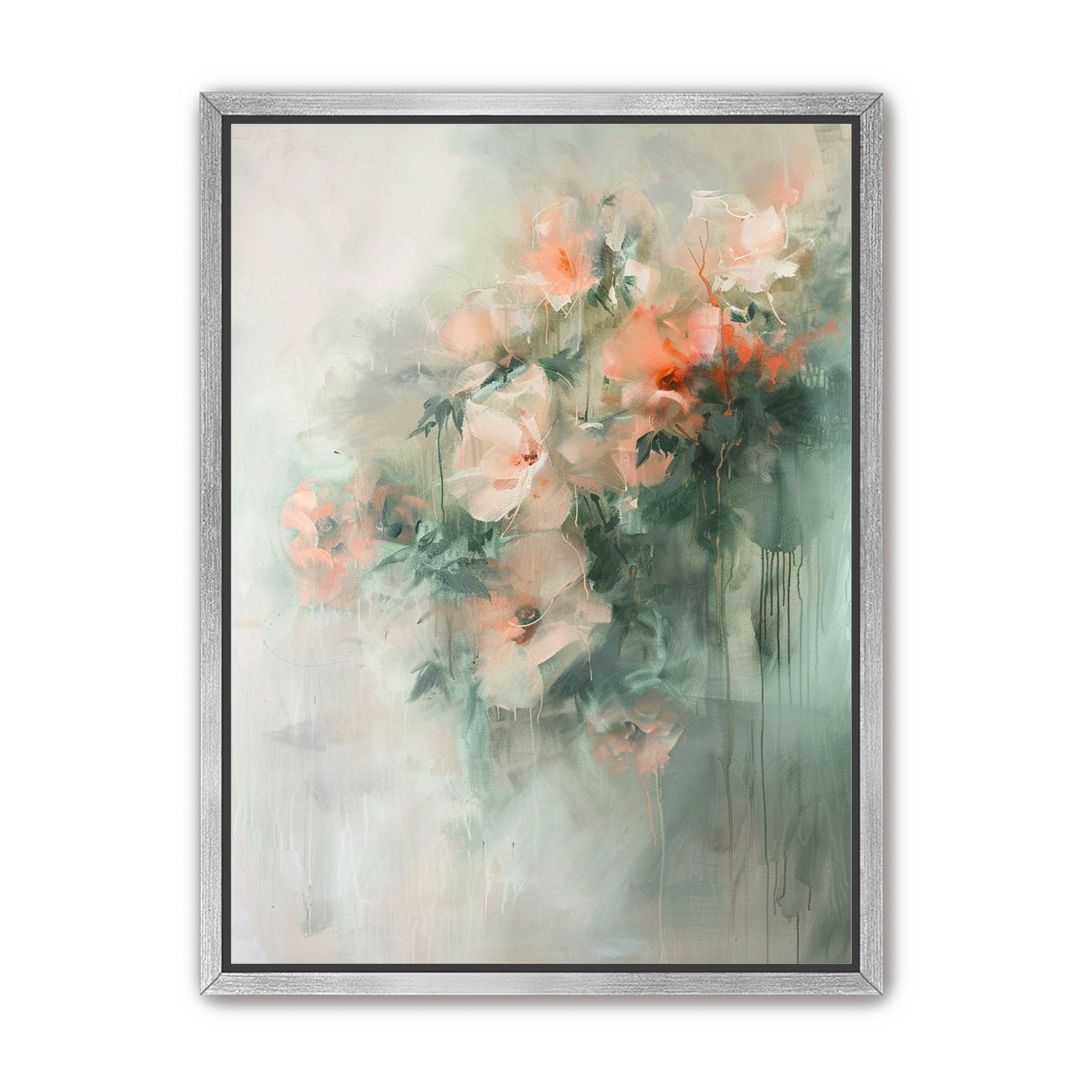 Pale flowers within the mist