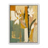 White flowers in ochre blocks