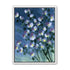 White blossoms on blue field