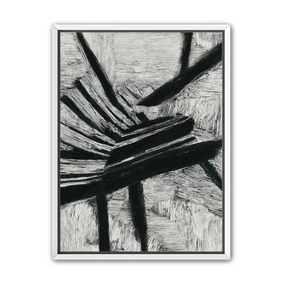 Black cuts through white grain