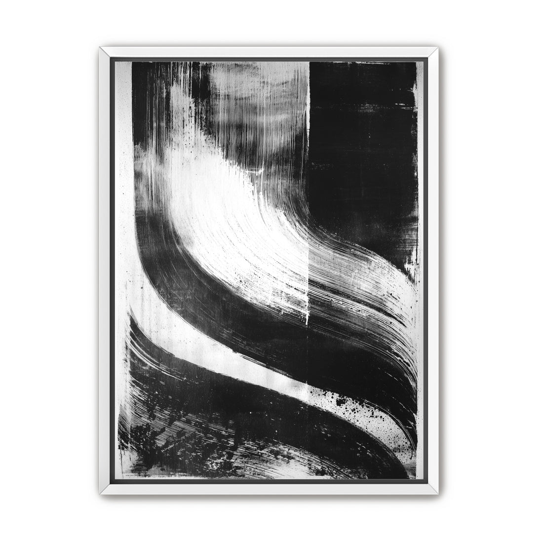 Scraped arcs in black ink