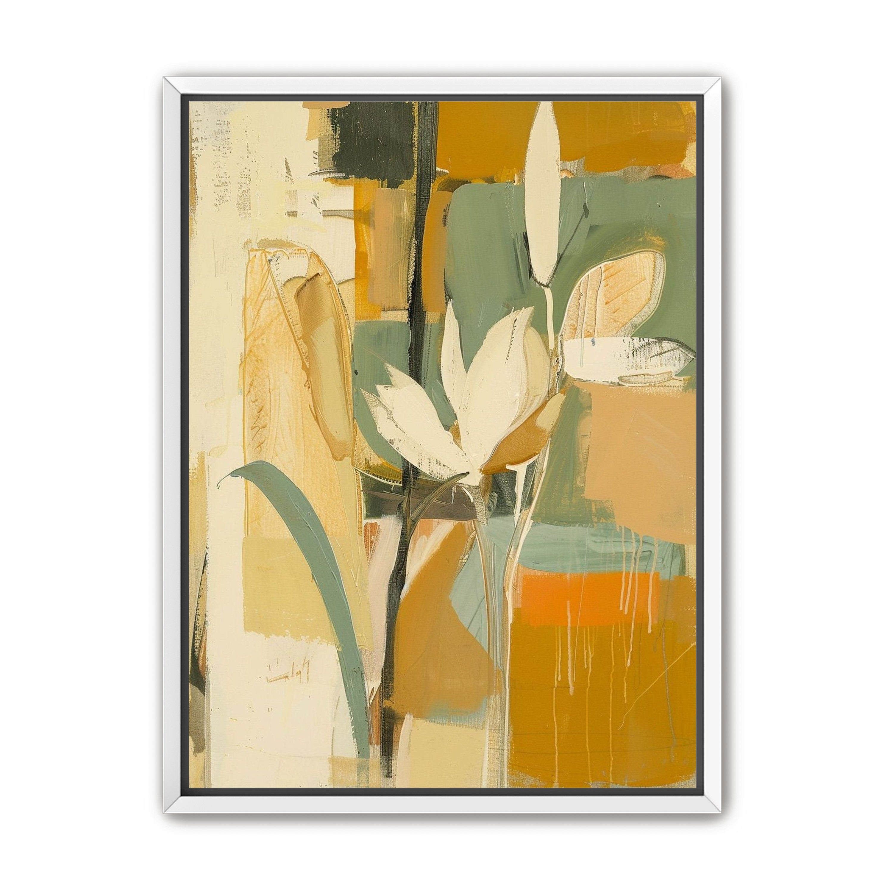 White flower in drifting ochre