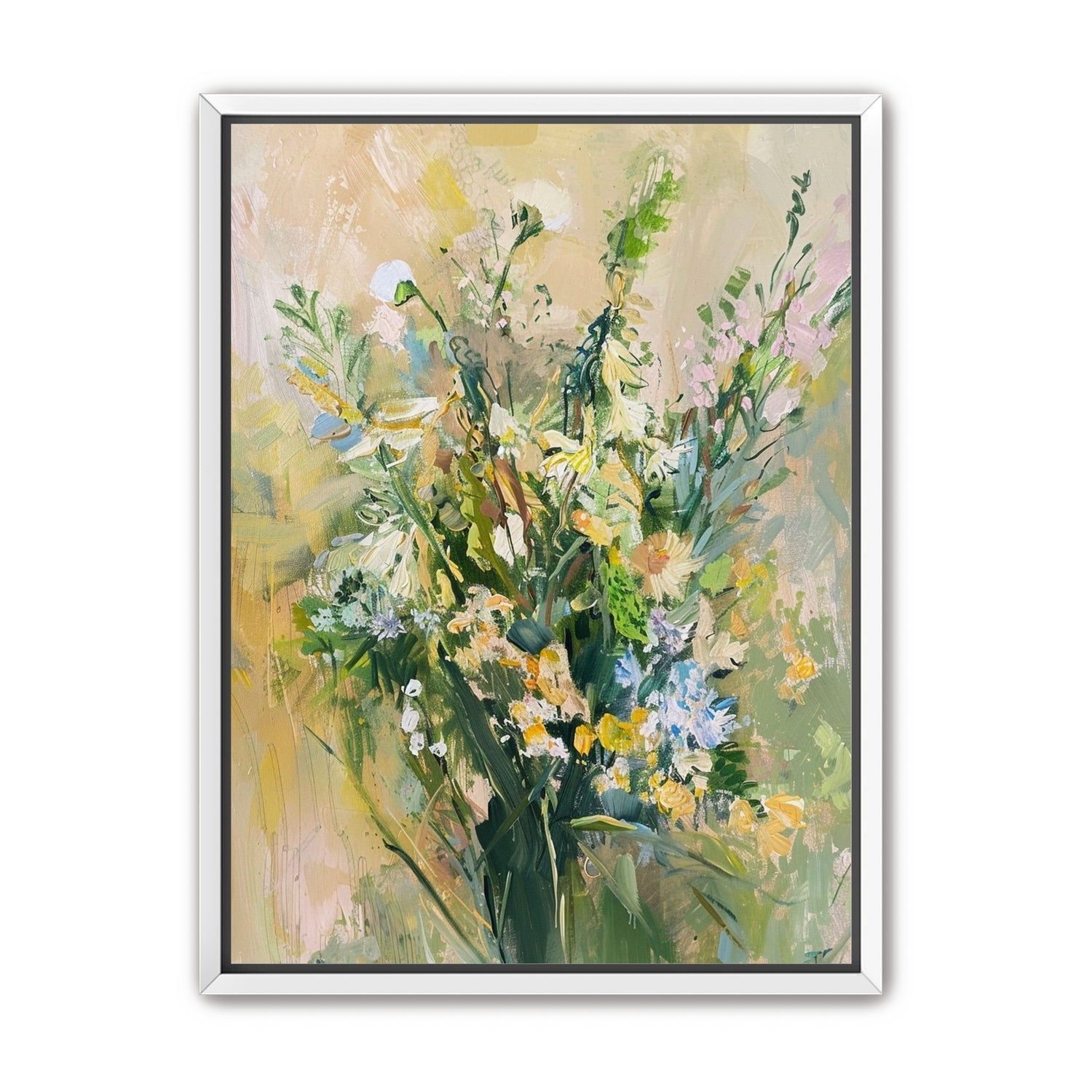 Wildflowers within pale light