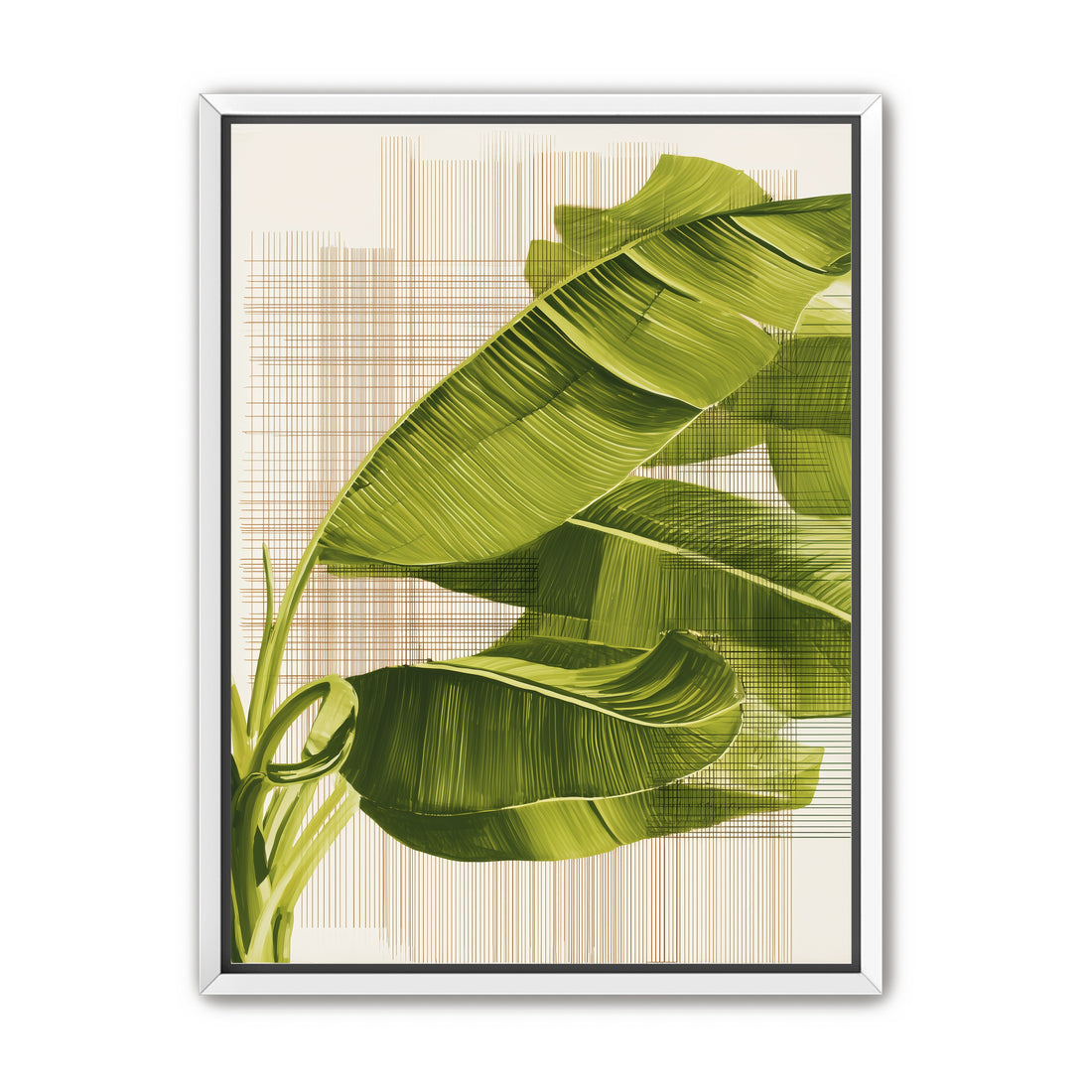 Banana leaves against the grid