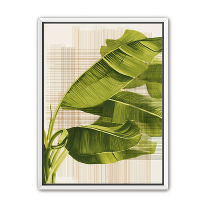 Banana leaves against the grid