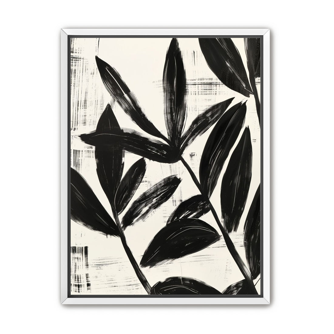 Black leaves on white grain