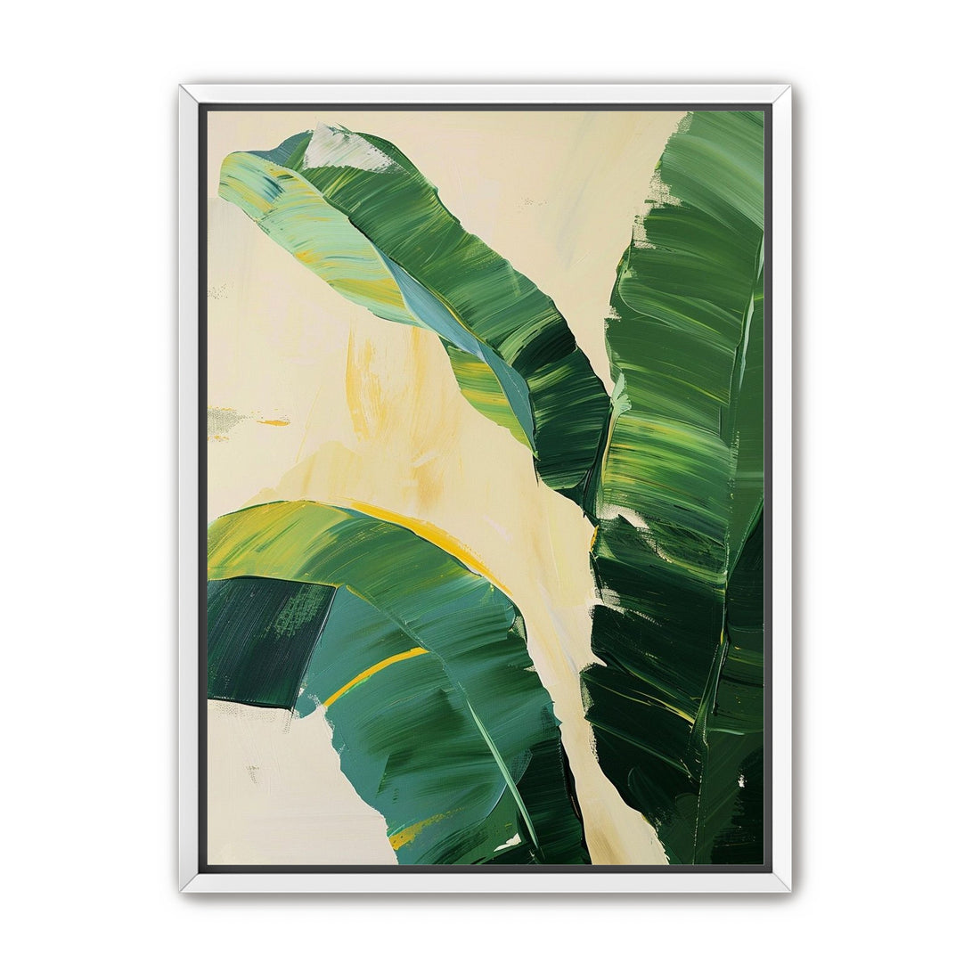 Green leaves in soft cream light