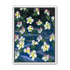 White flowers across deep blue