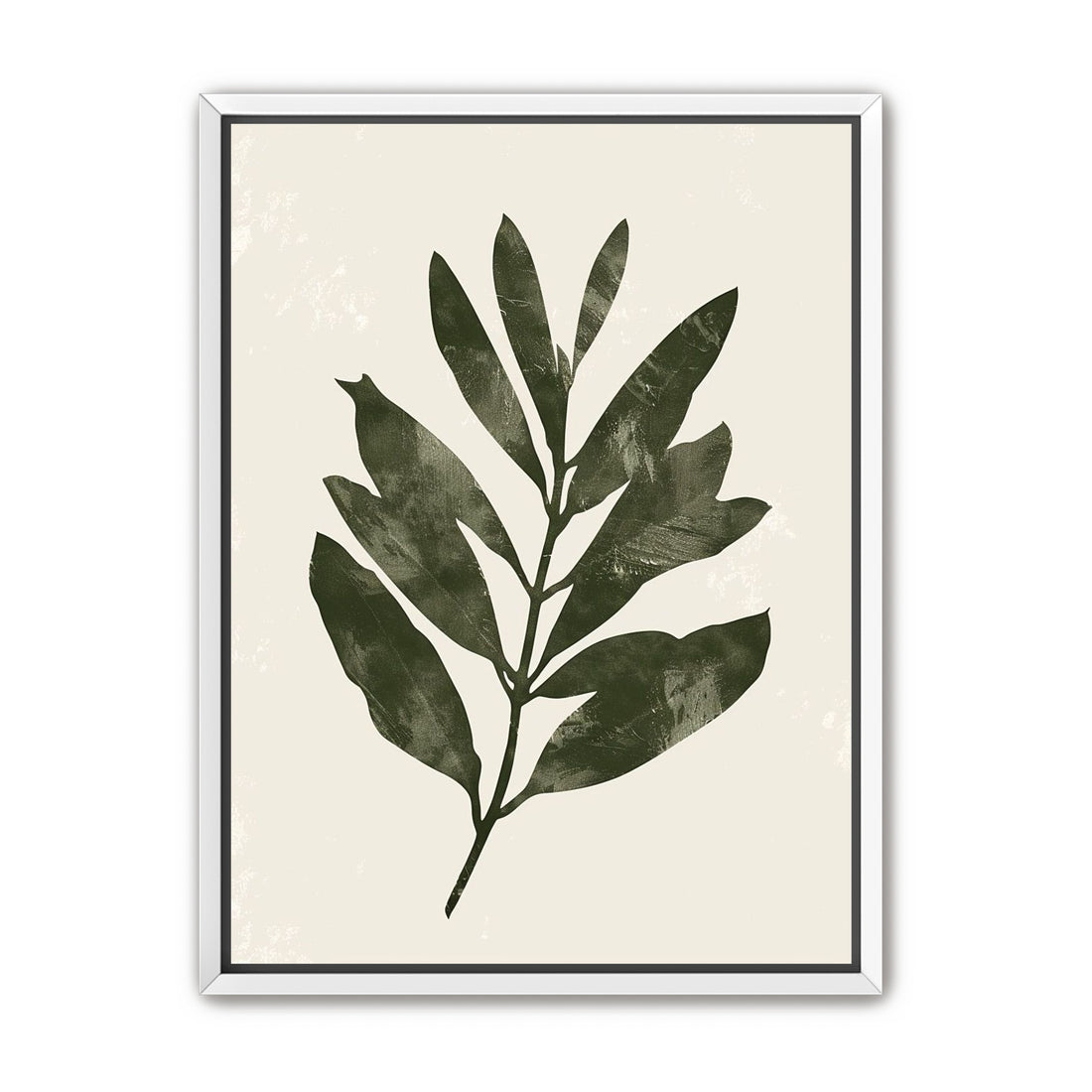 Still branch on pale paper