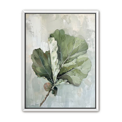 Green leaves in pale wash