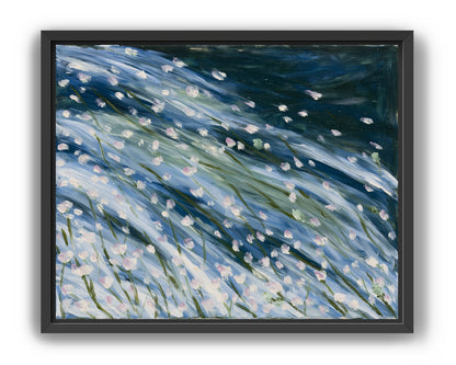 Flowers in a blue rush